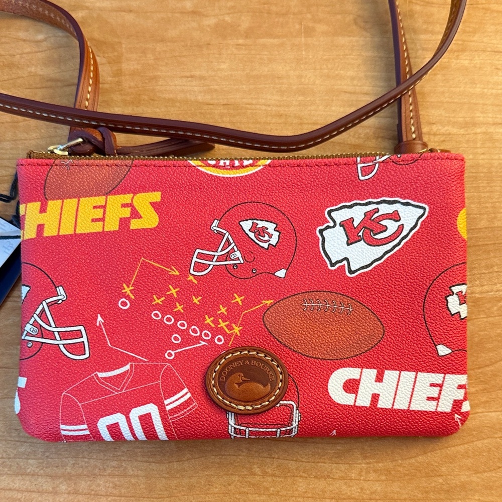 NWT Dooney & Bourke Red Chiefs Top Zip Crossbody